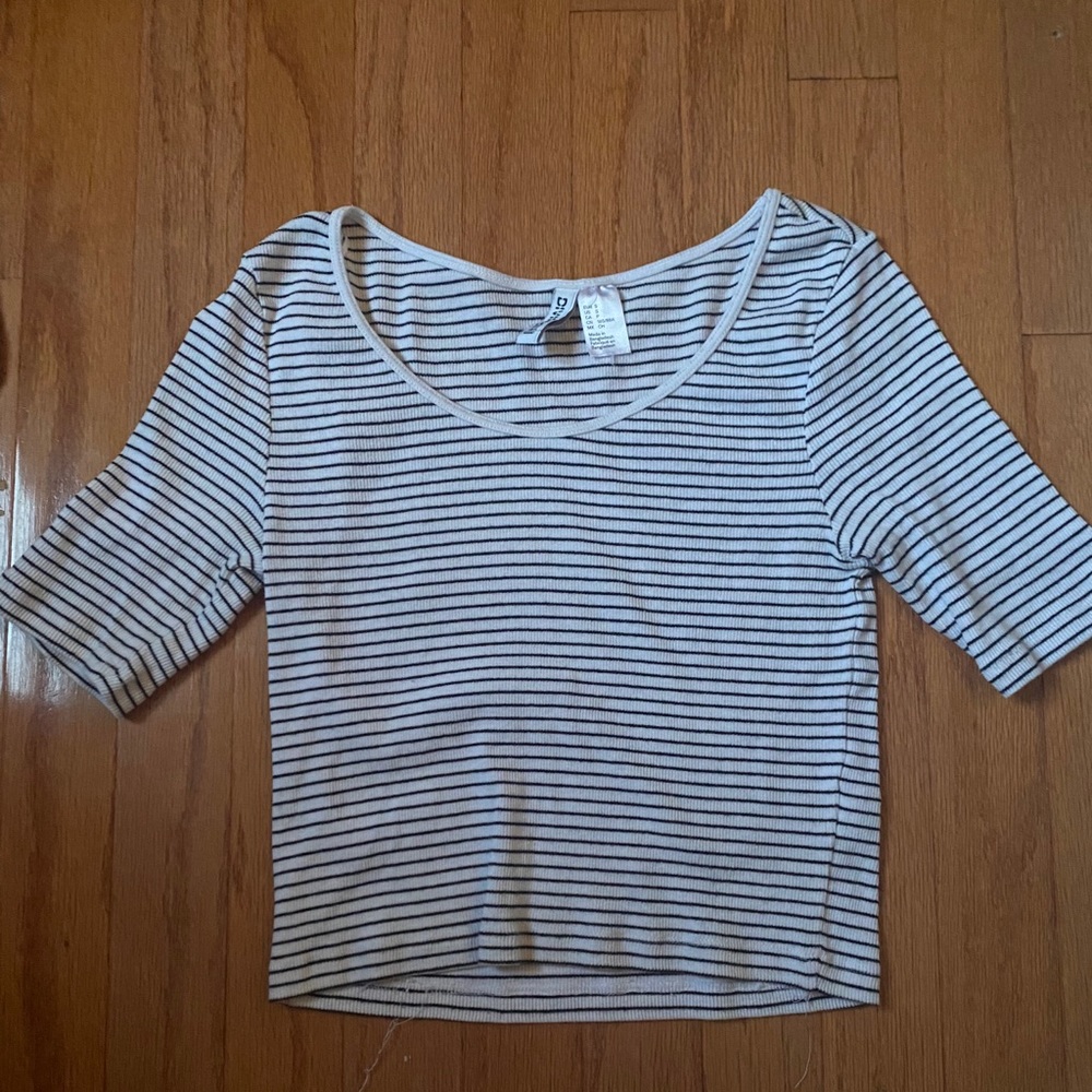 Black and White striped shirt sleeve